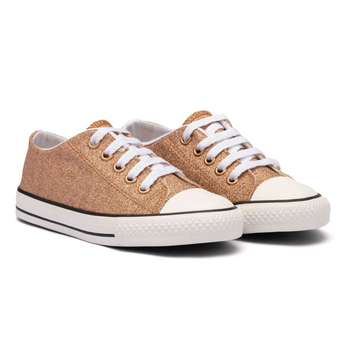 Tênis Infantil Diversão Mini Maite Bronze Dourado 2