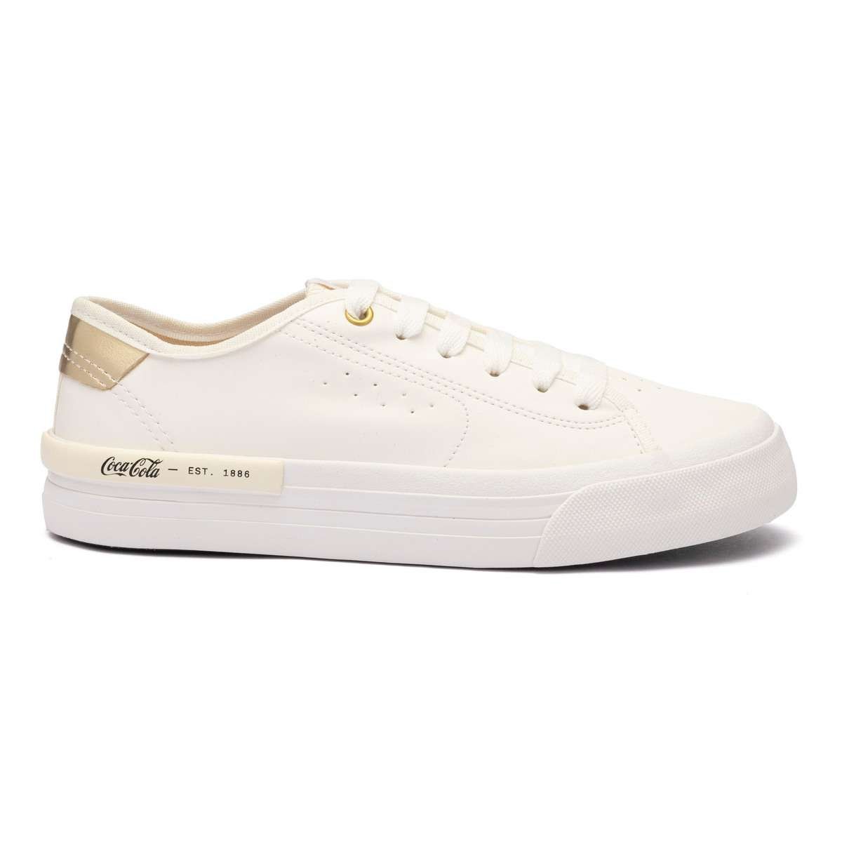 Tênis Coca-Cola Shoes Siena Town Branco Dourado Branco 1