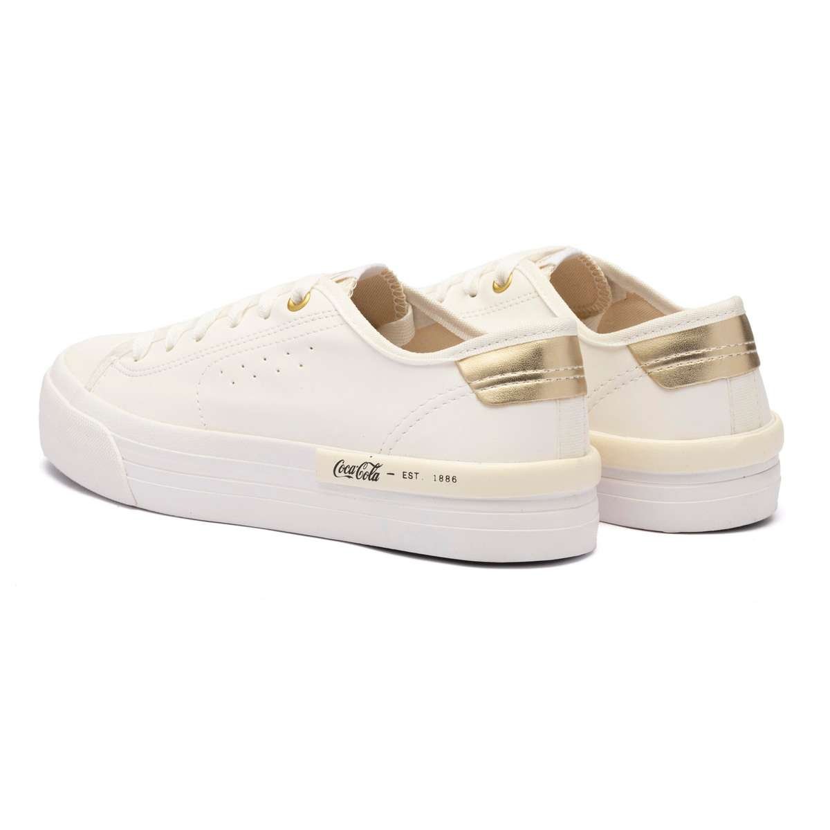 Tênis Coca-Cola Shoes Siena Town Branco Dourado Branco 3