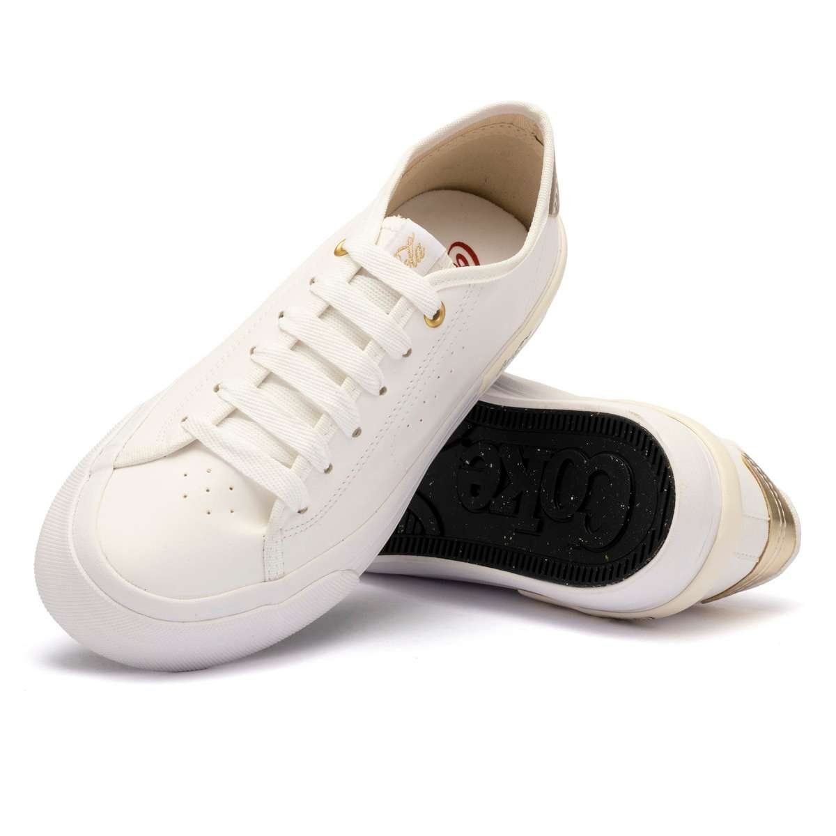 Tênis Coca-Cola Shoes Siena Town Branco Dourado Branco 4