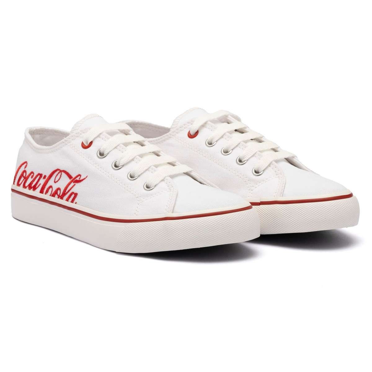 Tênis Coca-Cola Wooster Canvas Branco Vermelho Branco 2