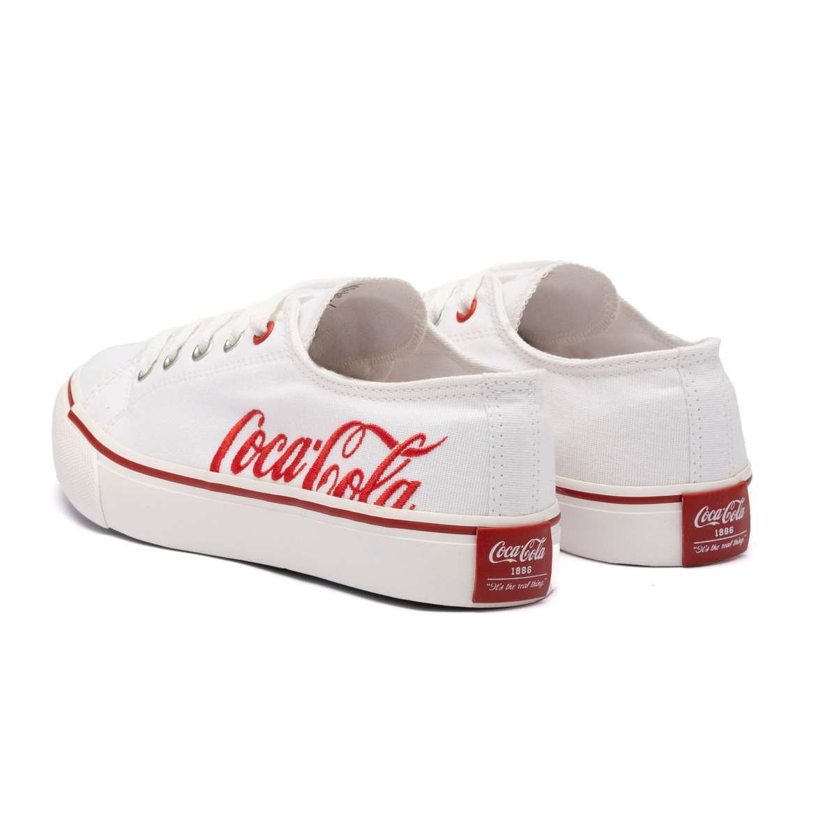 Tênis Coca-Cola Wooster Canvas Branco Vermelho Branco 3
