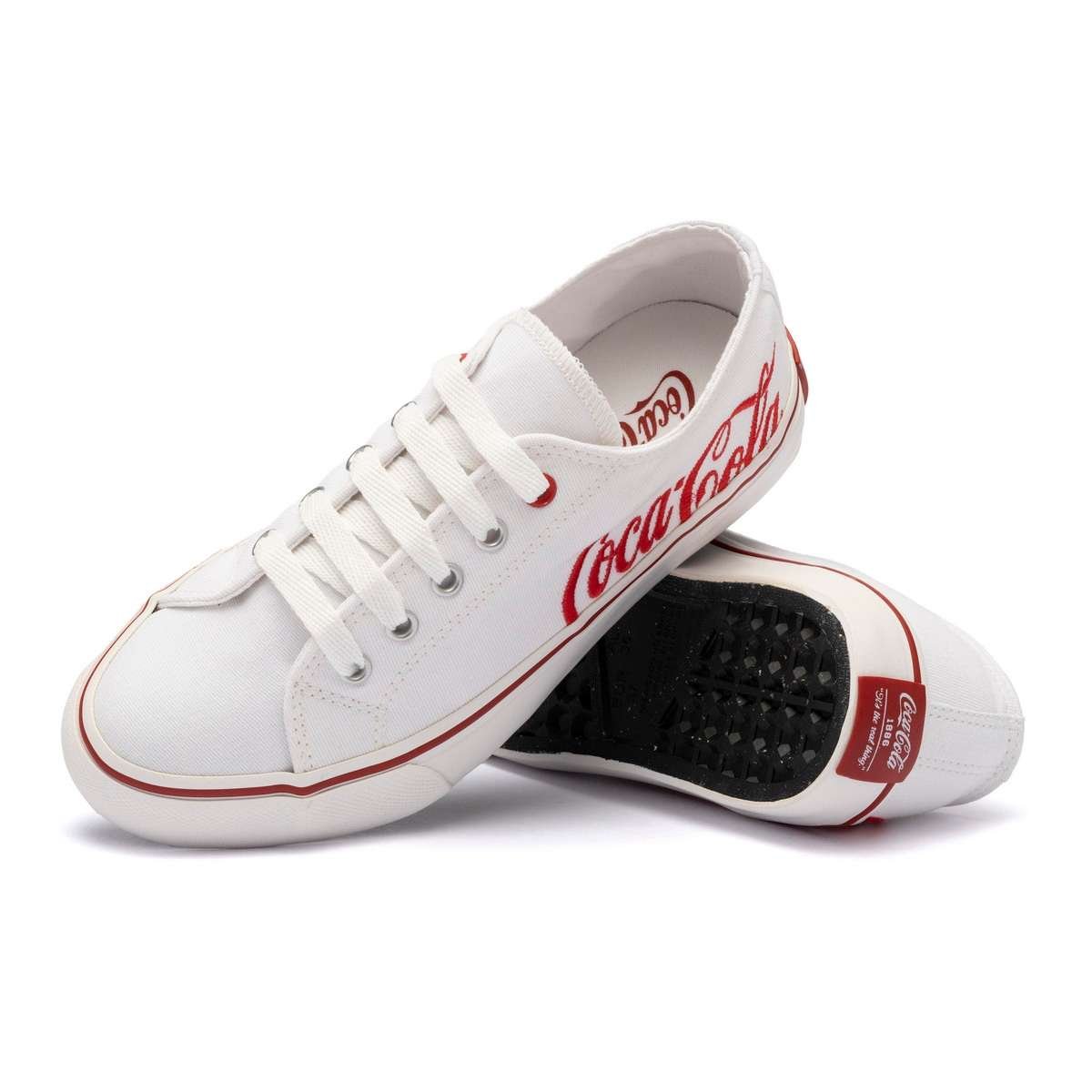 Tênis Coca-Cola Wooster Canvas Branco Vermelho Branco 4
