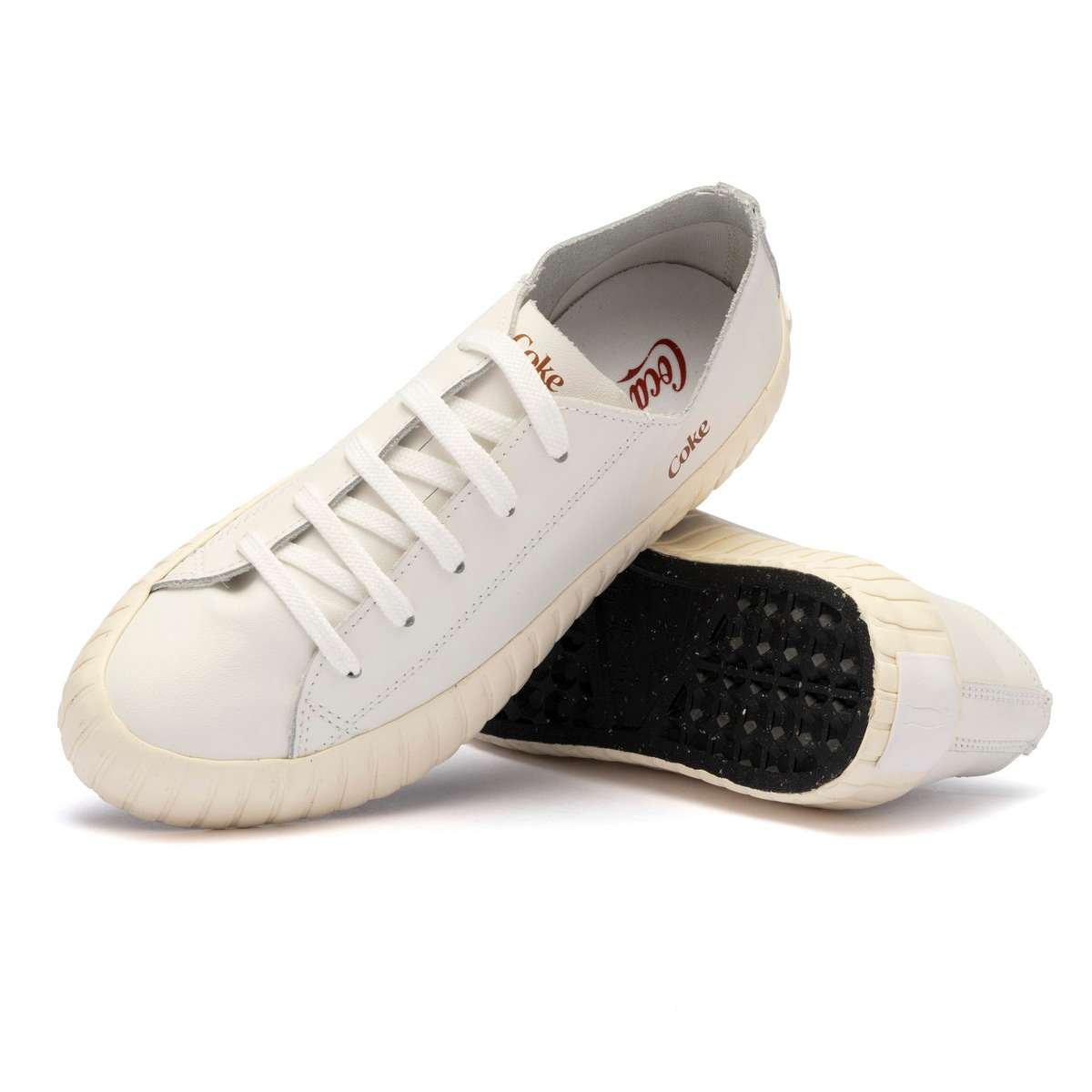 Tênis Coca-Cola Newpoart Leather Branco Branco 4