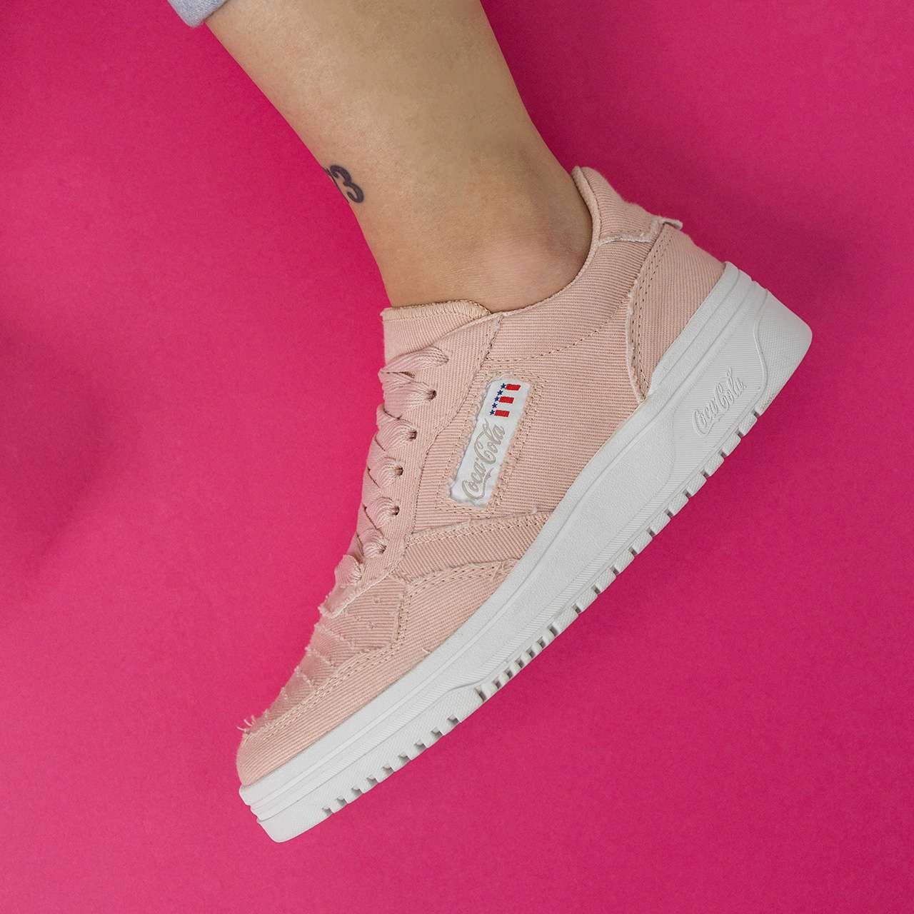 Tênis Coca-Cola Shoes March Twill Rosa Rosa
