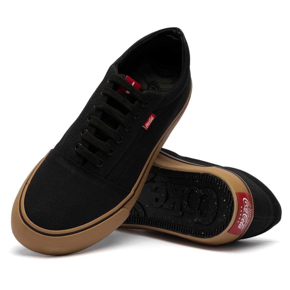 Tênis Coca-Cola Shoes Surplay Canvas Black Natural Preto 4