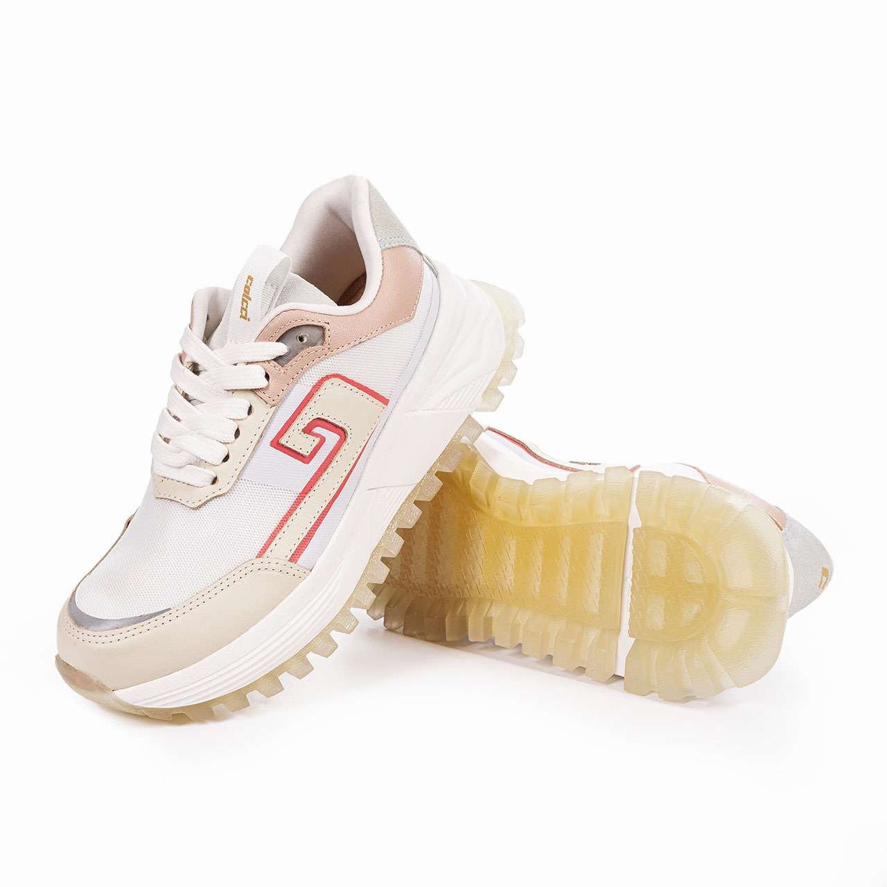 Tênis Colcci Cool Giant Bege Rosa Branco 4