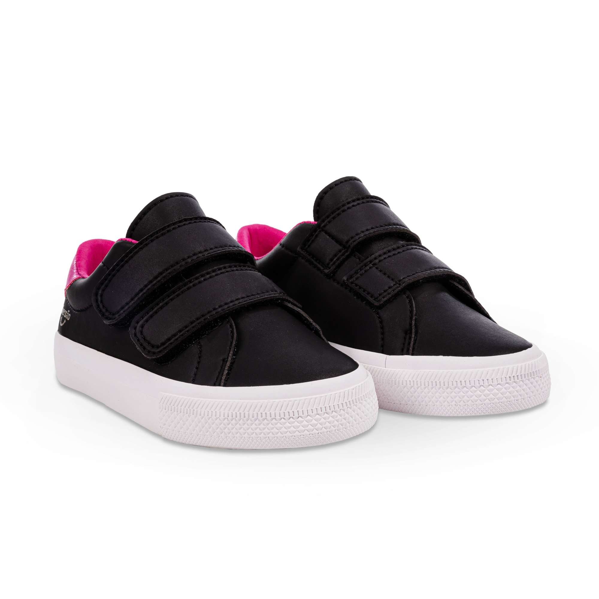 Tênis Infantil Diversão Mini Samy Preto Pink Preto 2