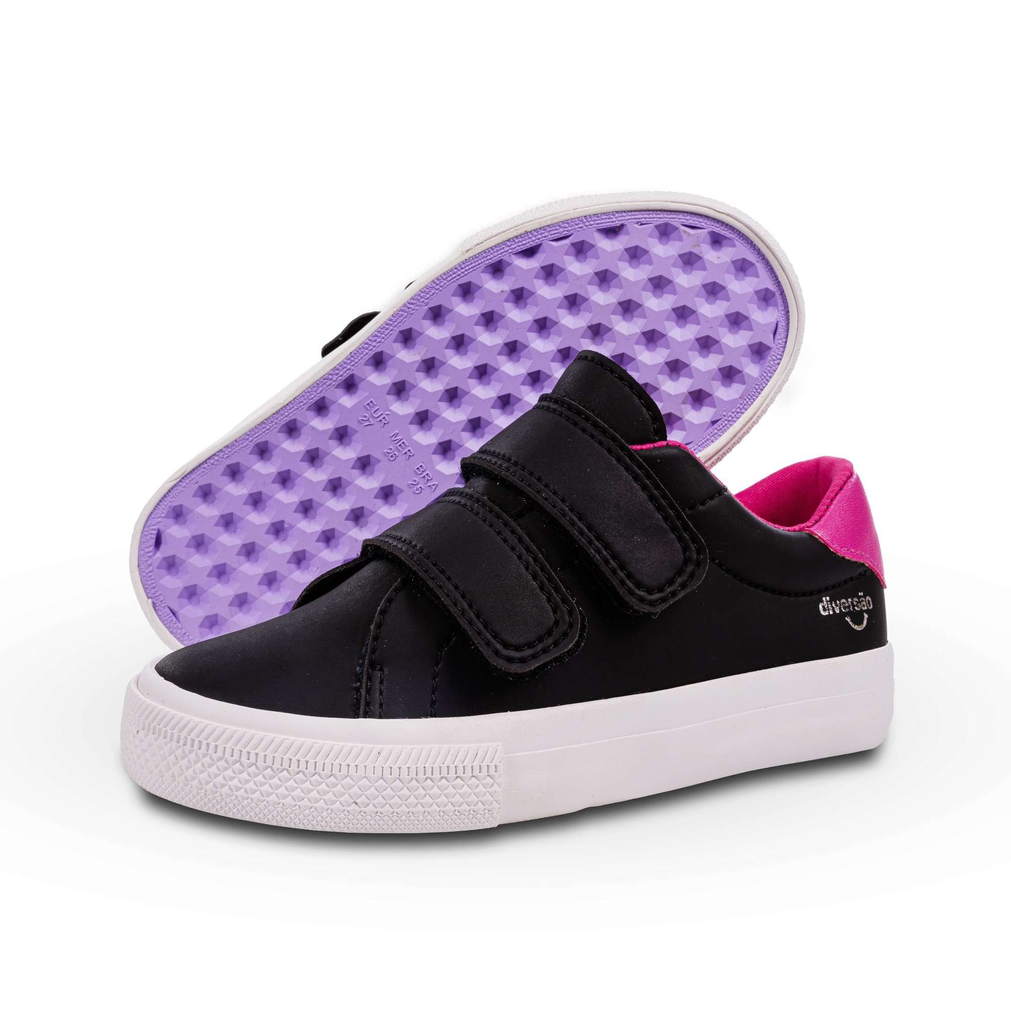 Tênis Infantil Diversão Mini Samy Preto Pink Preto 4