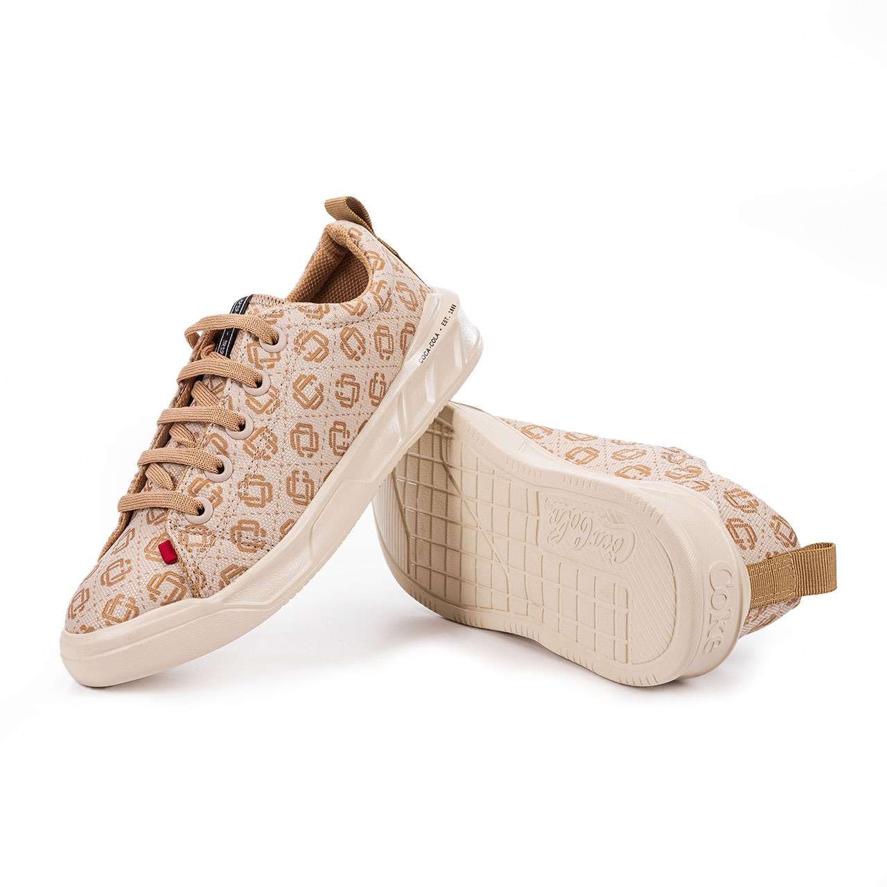 Tênis Coca-Cola Shoes Soho Monogram Areia Bege