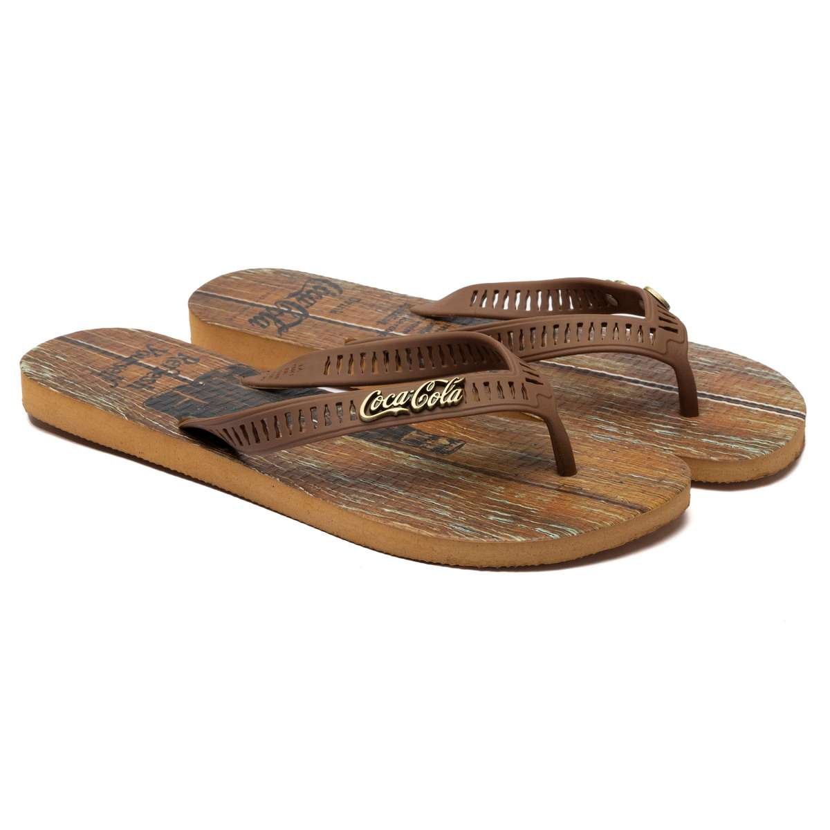 Chinelo Coca-Cola Shoes Nickel Wod 2 Bege Marrom Marrom 3