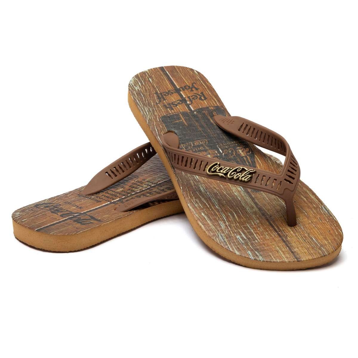 Chinelo Coca-Cola Shoes Nickel Wod 2 Bege Marrom Marrom 4
