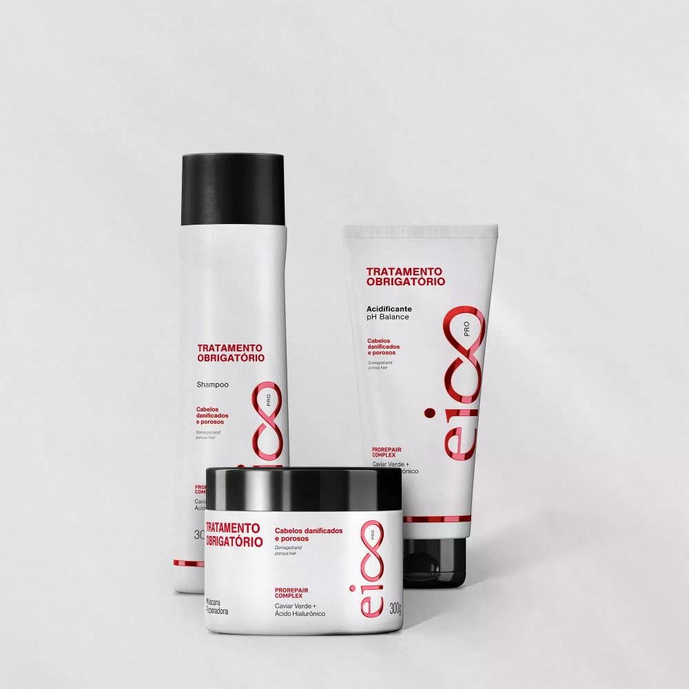 Eico Pro Kit Especial Shampoo + Máscara + Acidificante (3 Produtos) - Tratamento Obrigatório