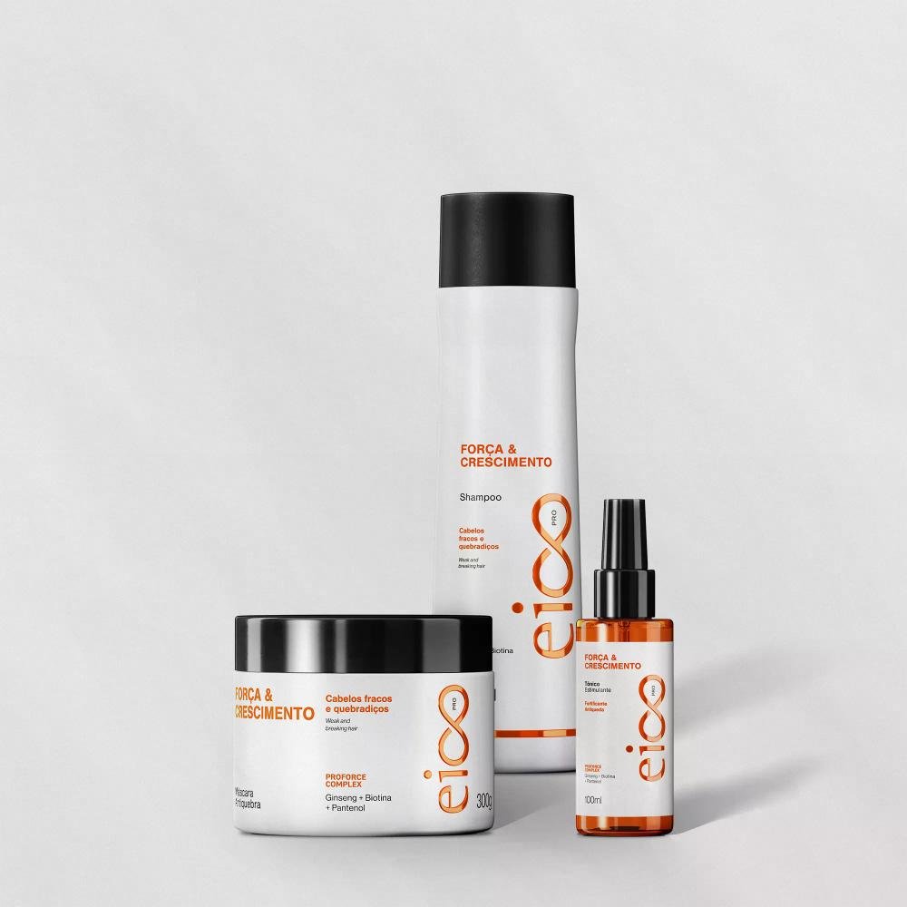 Eico Pro Kit Especial Shampoo + Máscara + Tônico (3 Produtos) - Força e Crescimento