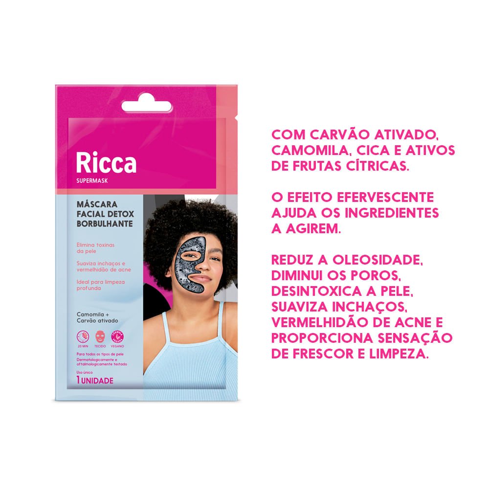 Máscara Facial Detox Borbulhante Ricca ÚNICO 3