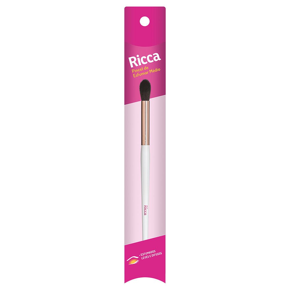 Kit com 3 Pincéis Rose Gold Esfumar Medio Ricca ÚNICO 2