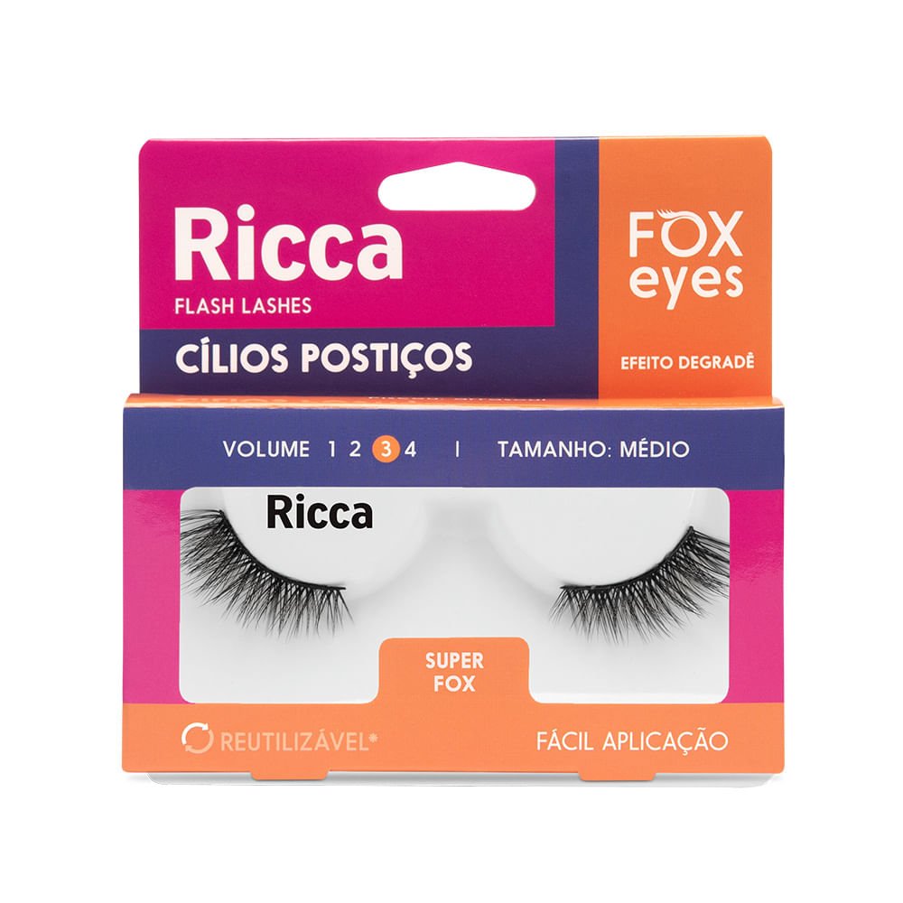 Cílios Ricca Fox Eyes Super Fox ÚNICO 1