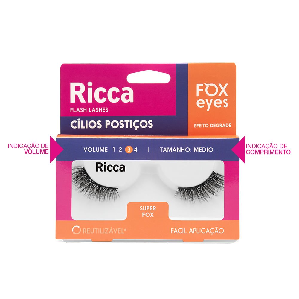 Cílios Ricca Fox Eyes Super Fox ÚNICO 4