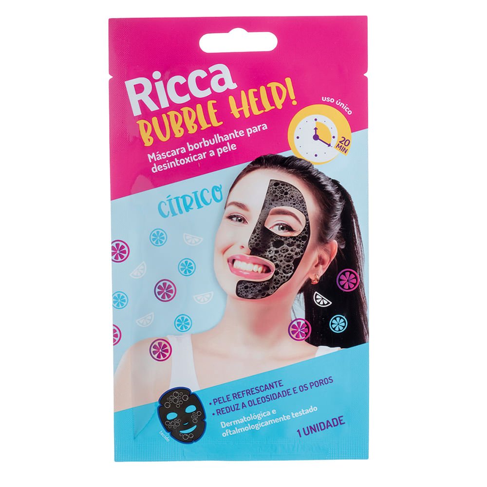 Kit Com 2 Máscaras Faciais Detox Borbulhante Ricca ÚNICO 1