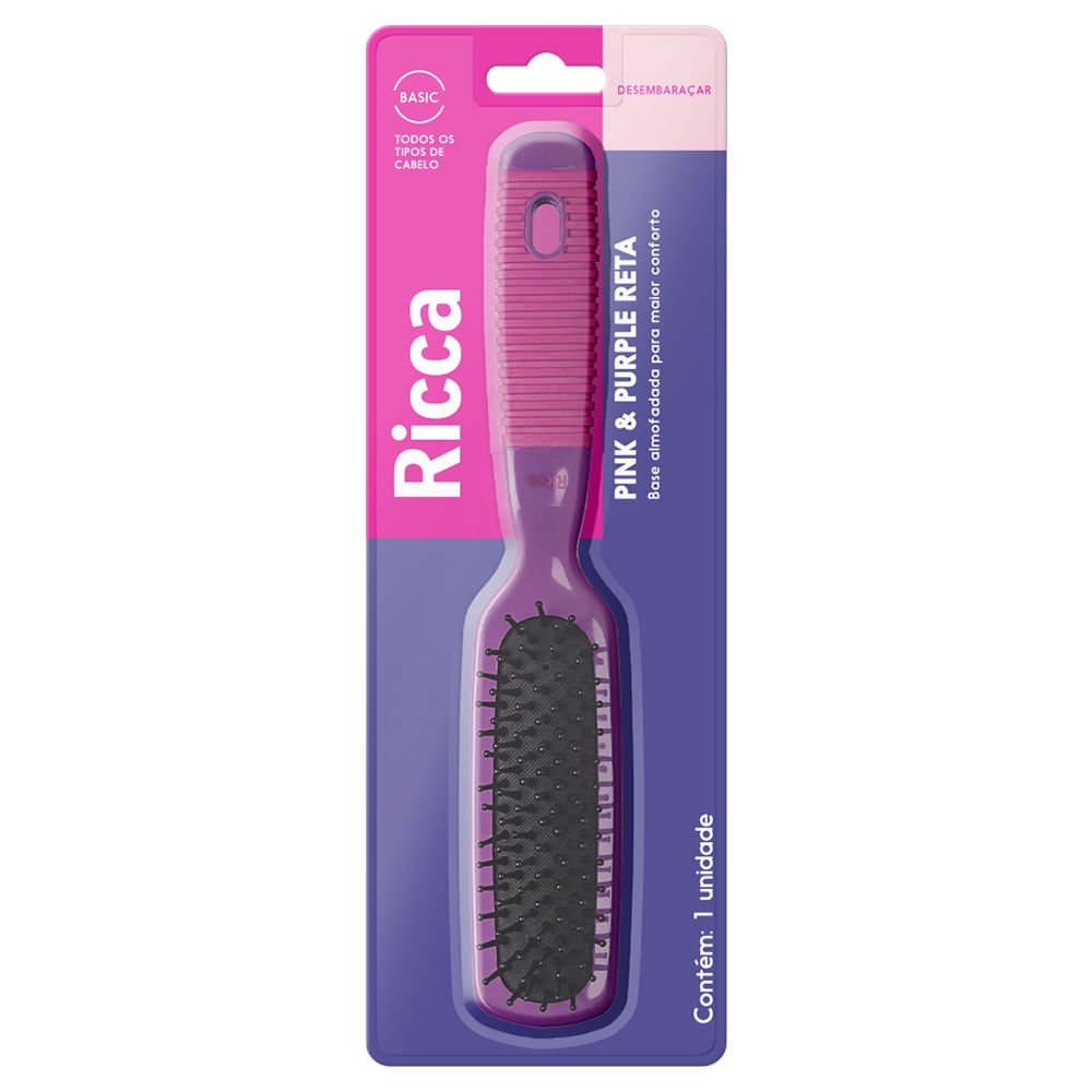 Escova Reta Pink & Purple Ricca ÚNICO 4