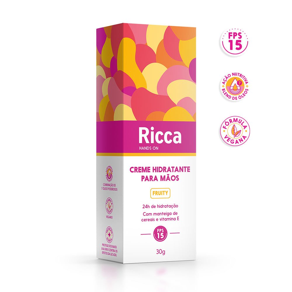 Creme Hidratante Para Mãos FPS15 Fruity Ricca ÚNICO 3