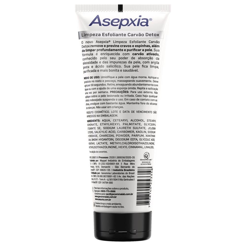 Asepxia Limpeza Esfoliante Carvão Detox ÚNICO 2
