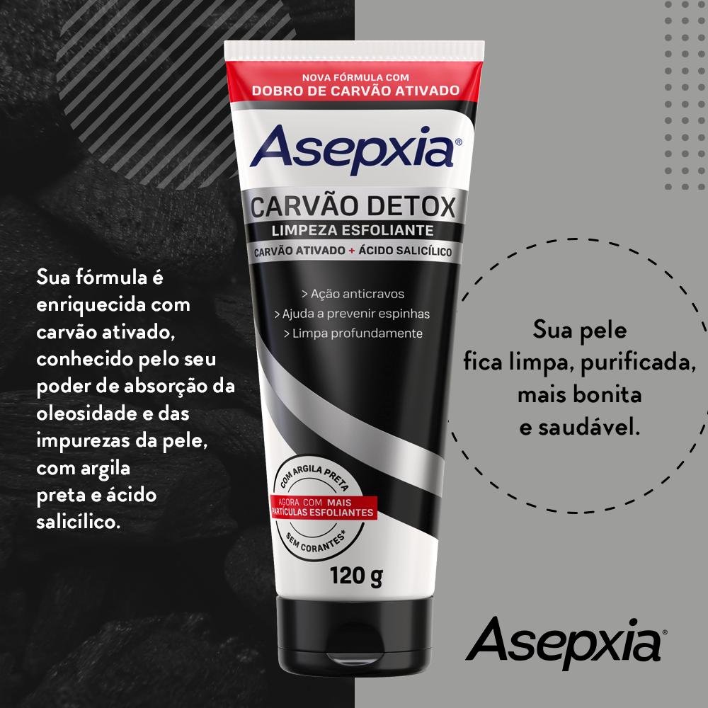 Asepxia Limpeza Esfoliante Carvão Detox ÚNICO 6