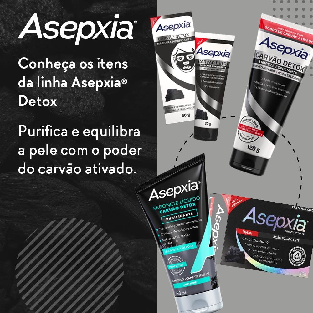 Asepxia Máscara Peel off Carvão Detox ÚNICO 2