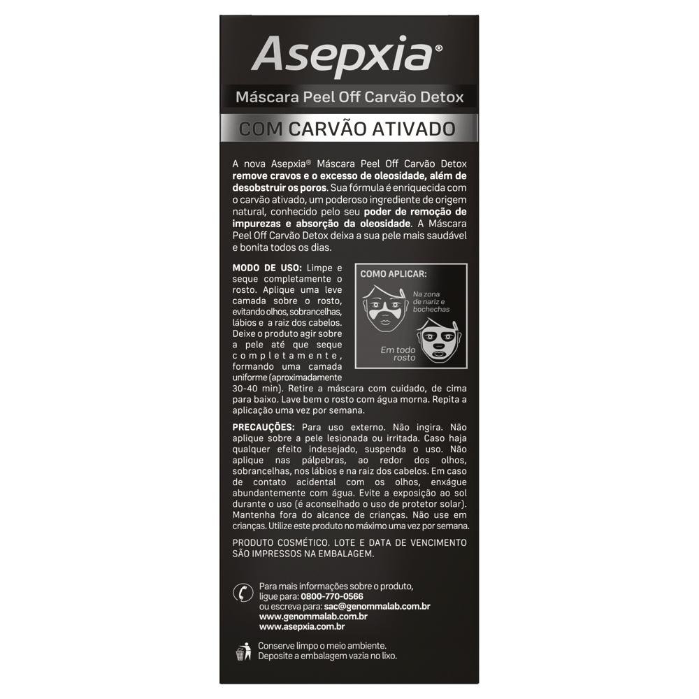 Asepxia Máscara Peel off Carvão Detox ÚNICO 3