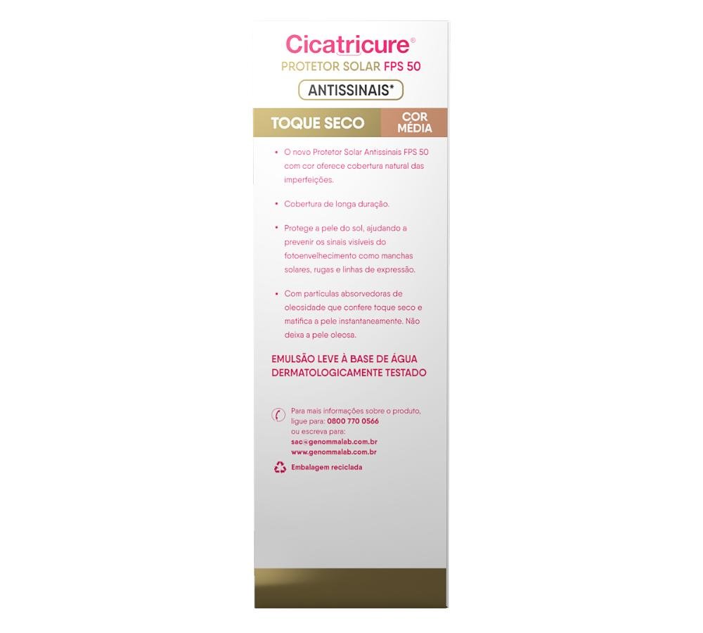 Cicatricure Protetor Solar FPS 50 com cor 40g - média 40g 4