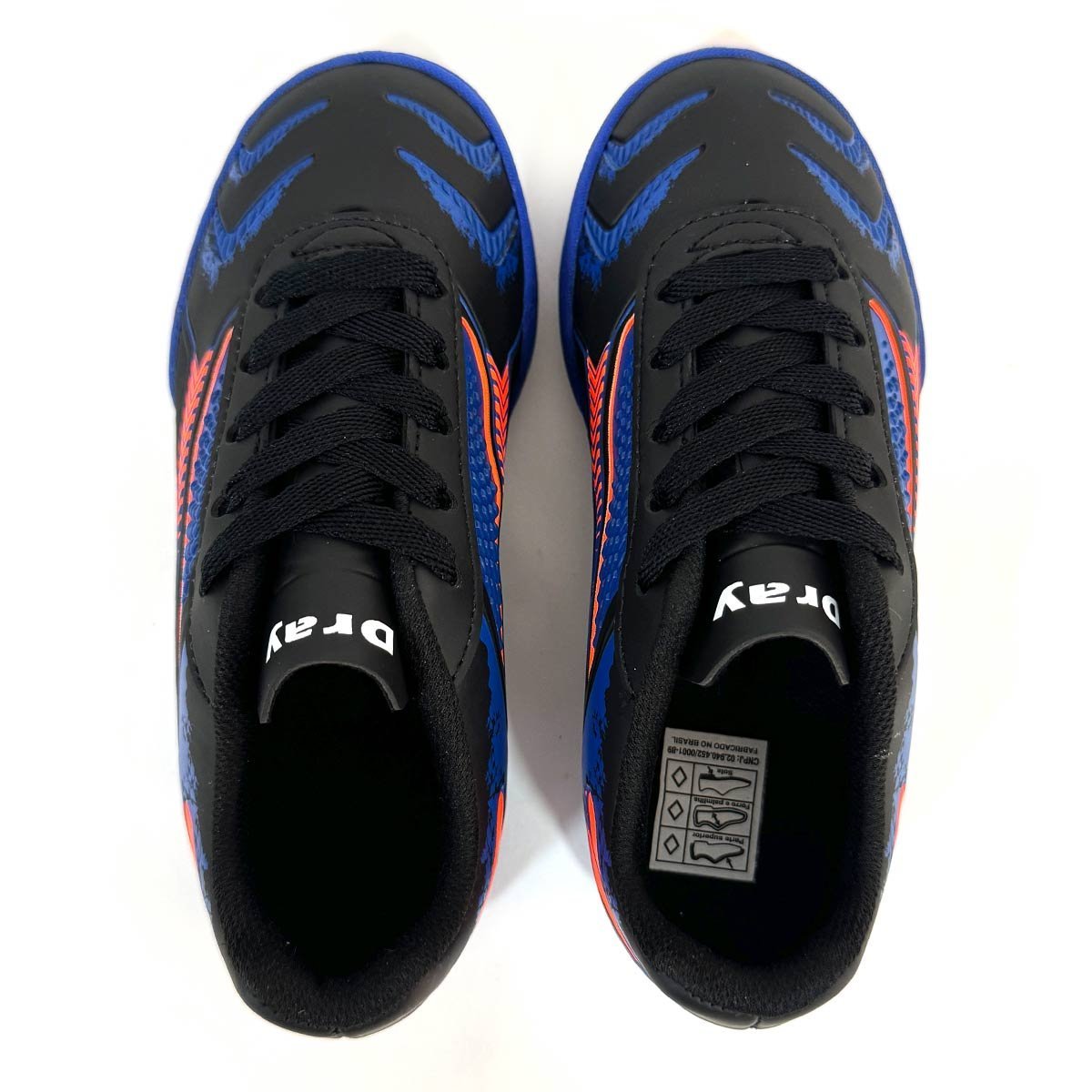 Chuteira Dray Foorcy Infantil Society Preto/Azul Preto/Azul 4