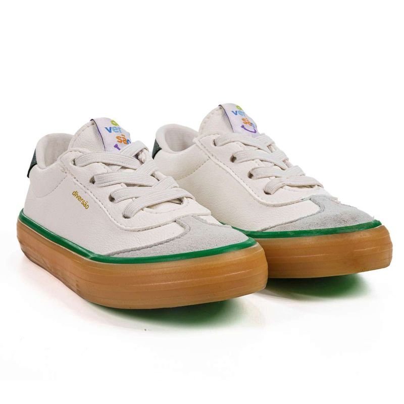 Tênis Diversão Jo Infantil Branco/Preto Branco 2