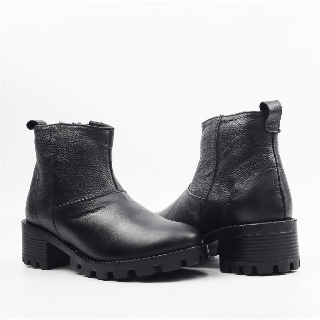 Bota Cano Baixo Couro Preto 3