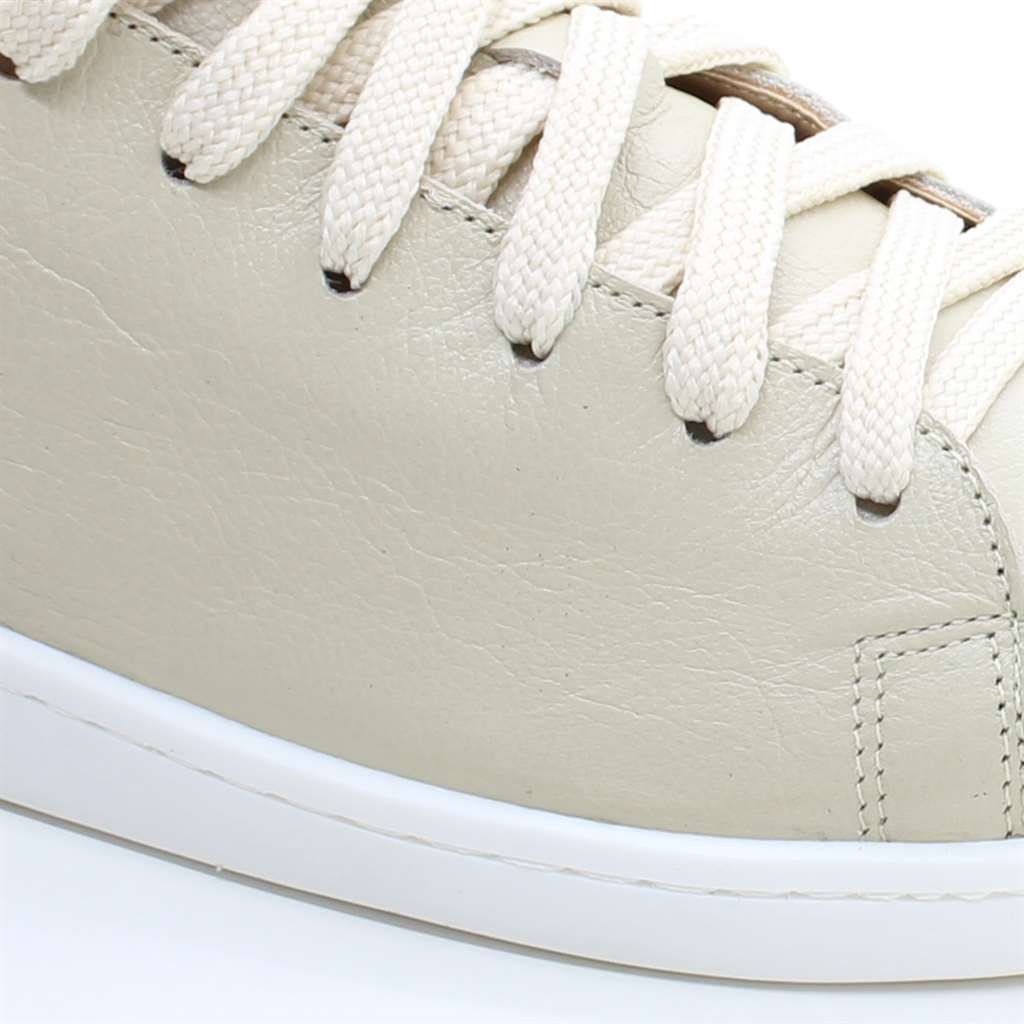 Tênis Flat Couro Slim Couro Bege 3