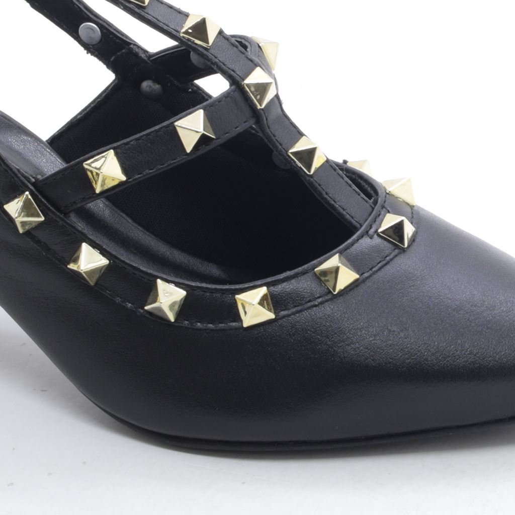 Scarpin Salto Bloco Slingback Preto 3