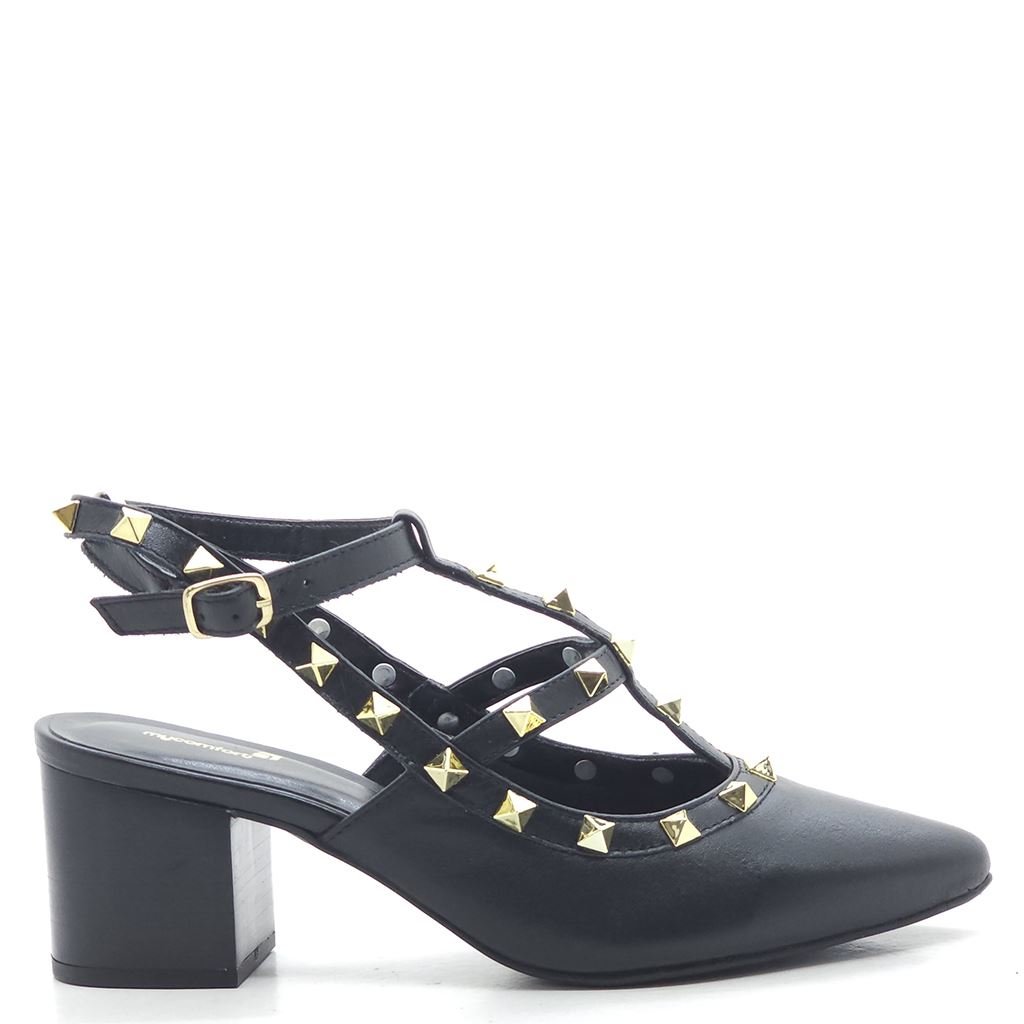 Scarpin Salto Bloco Slingback Preto 5