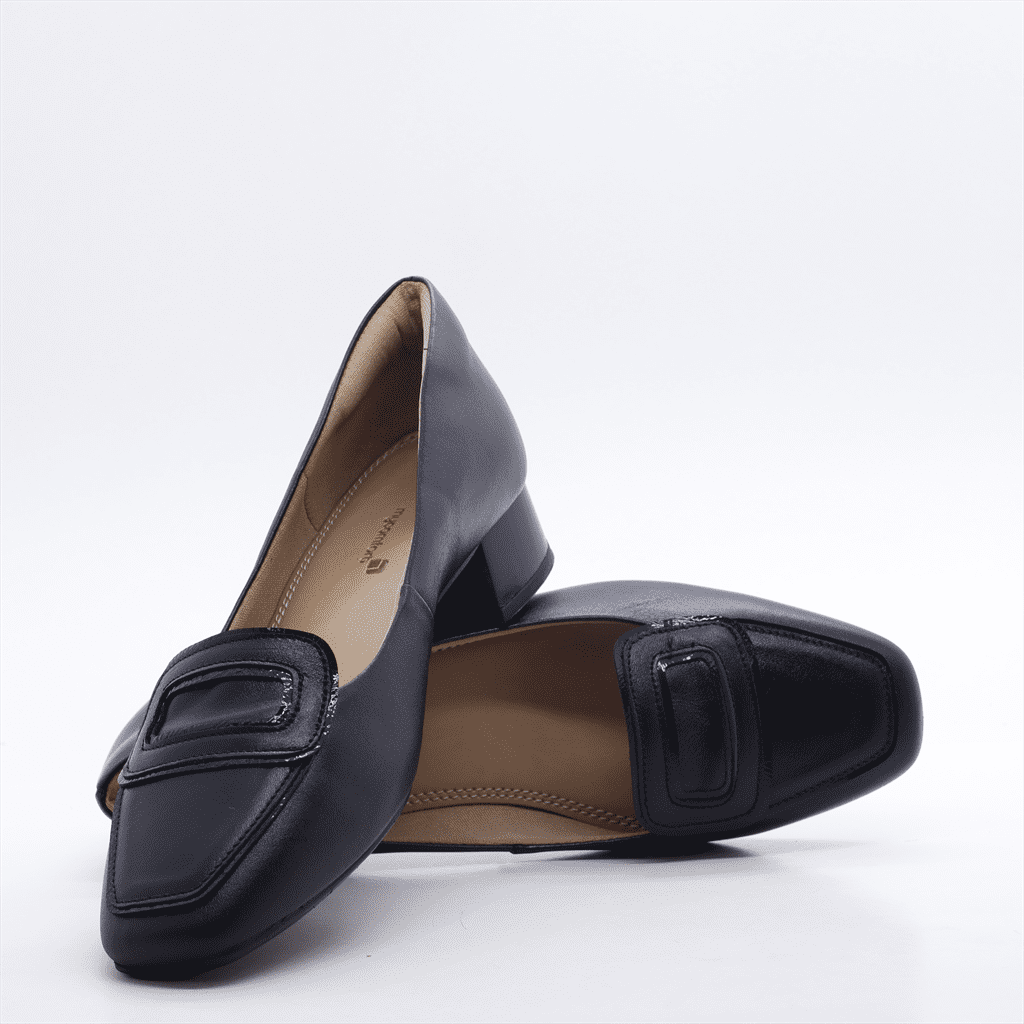 Scarpin Mocassim Couro Preto 2