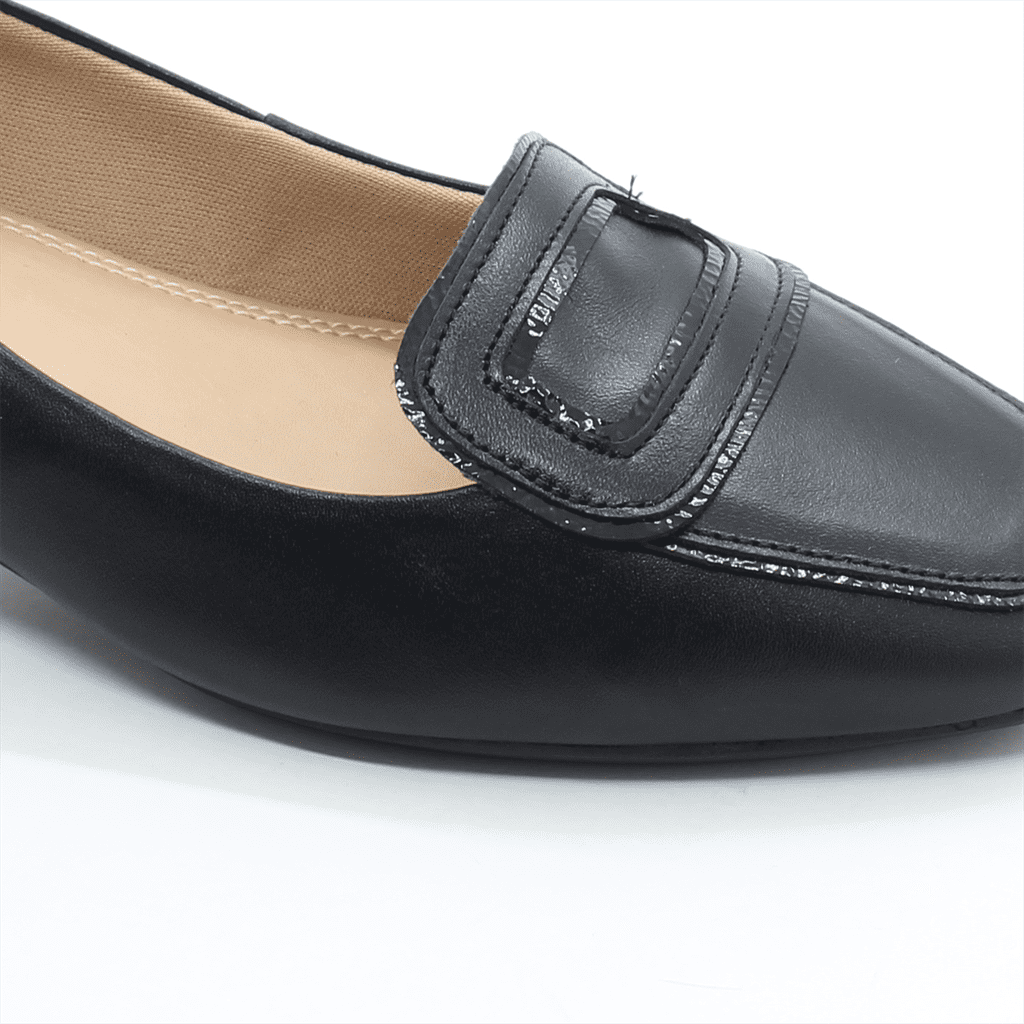 Scarpin Mocassim Couro Preto 5