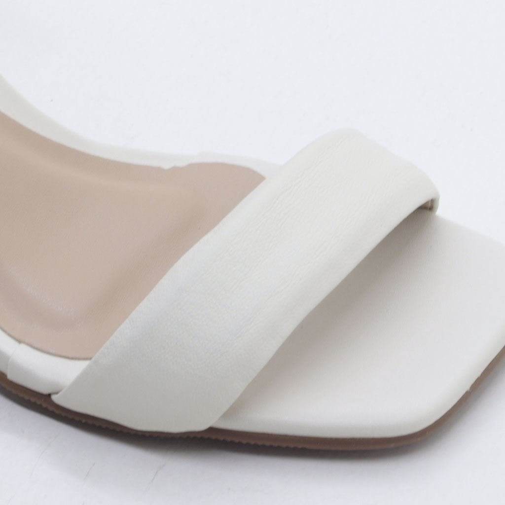 Sandália Salto Taça Couro Branco 5