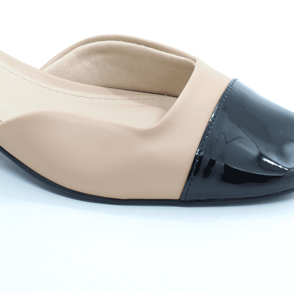 Scarpin Salto Bloco Verniz Bege 2