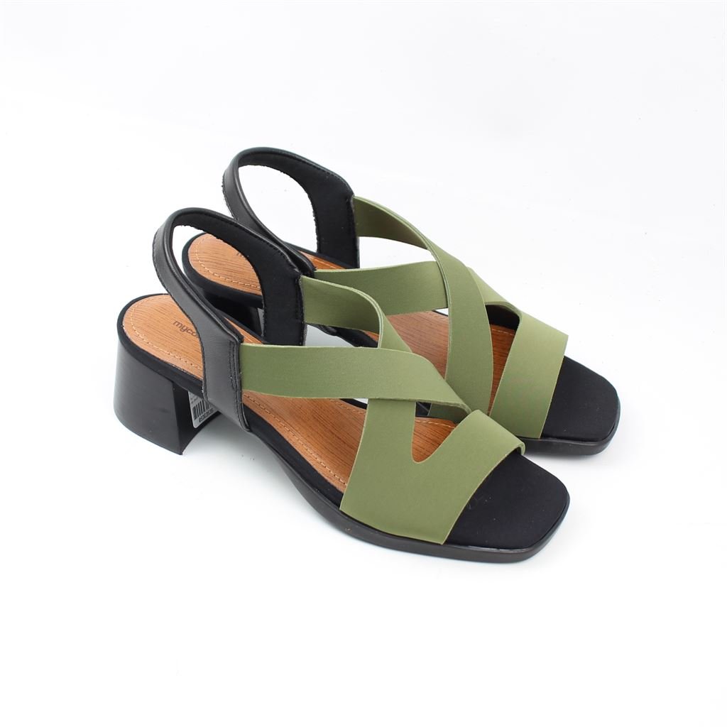 Sandália Salto Bloco Conforto Verde 2