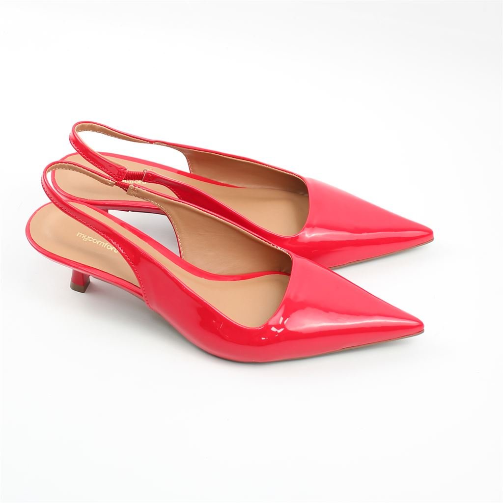 Scarpin Salto Fino Slingback Vermelho 2