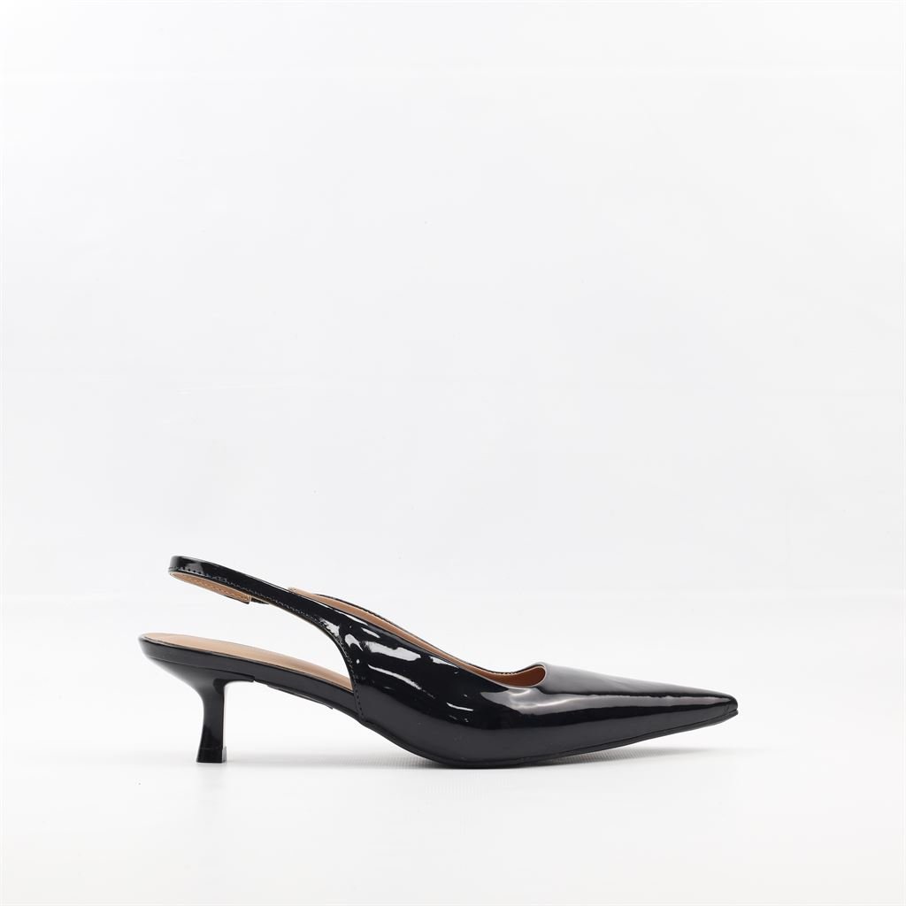 Scarpin Salto Fino Slingback Preto 5