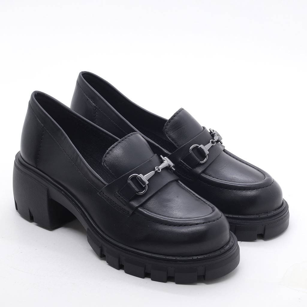 Mocassim Salto Bloco Detalhe Preto 3
