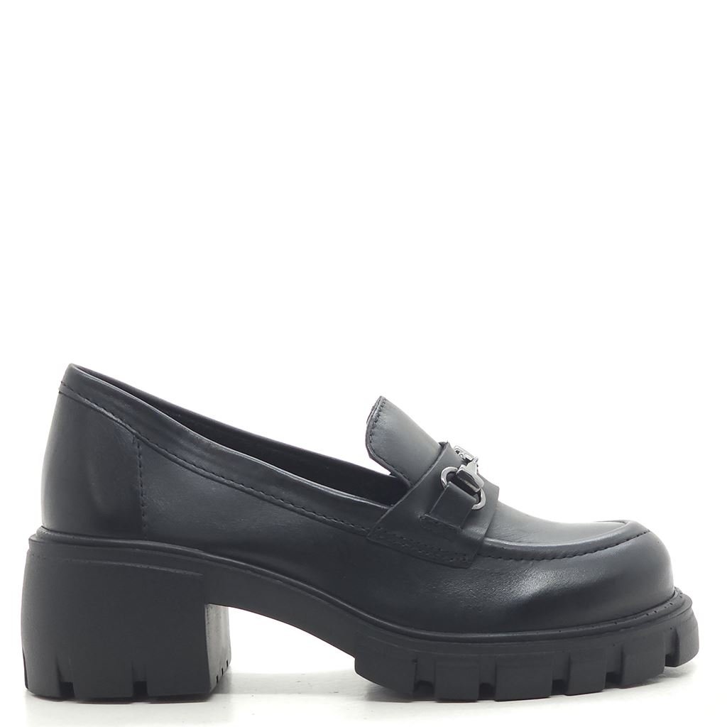 Mocassim Salto Bloco Detalhe Preto 4