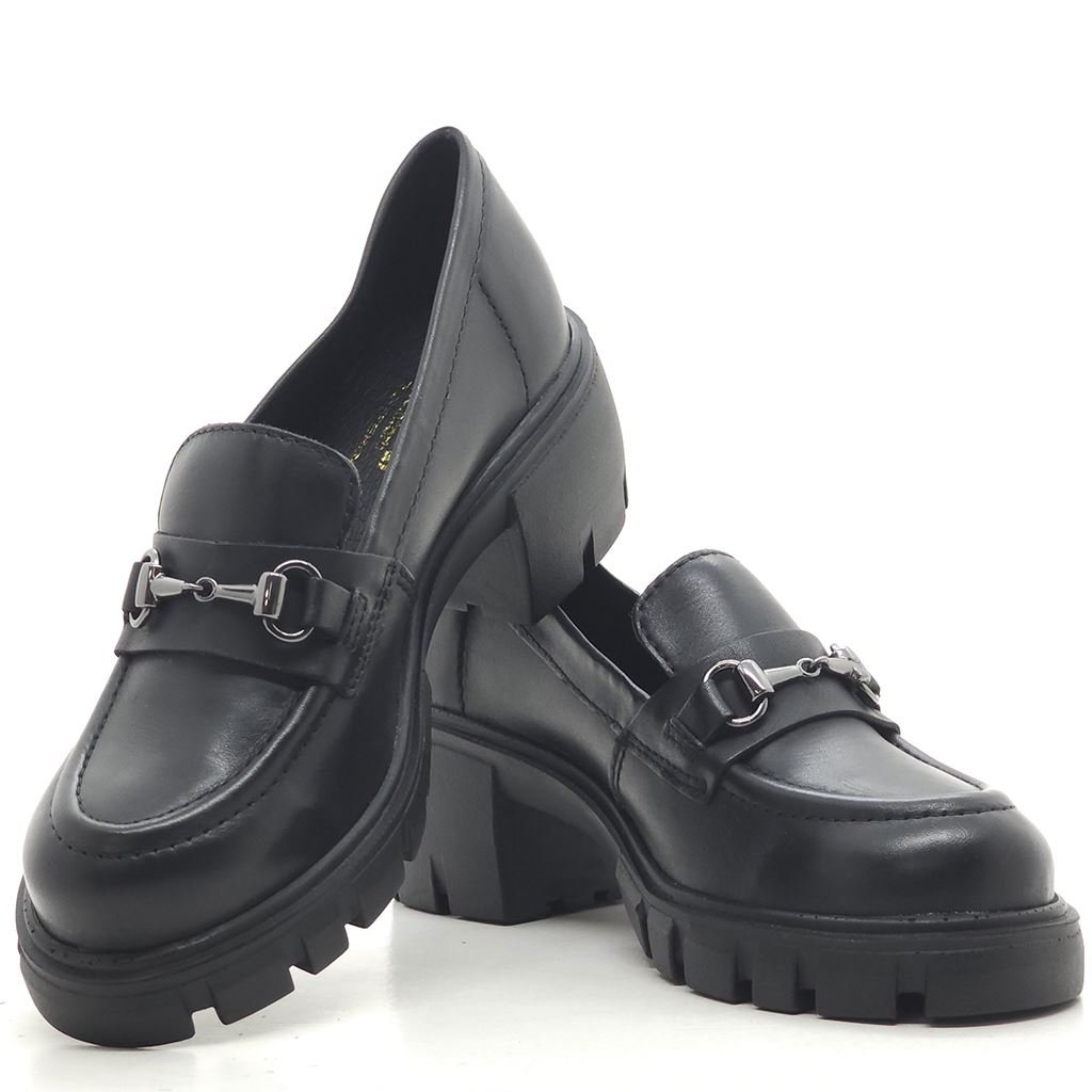 Mocassim Salto Bloco Detalhe Preto 5