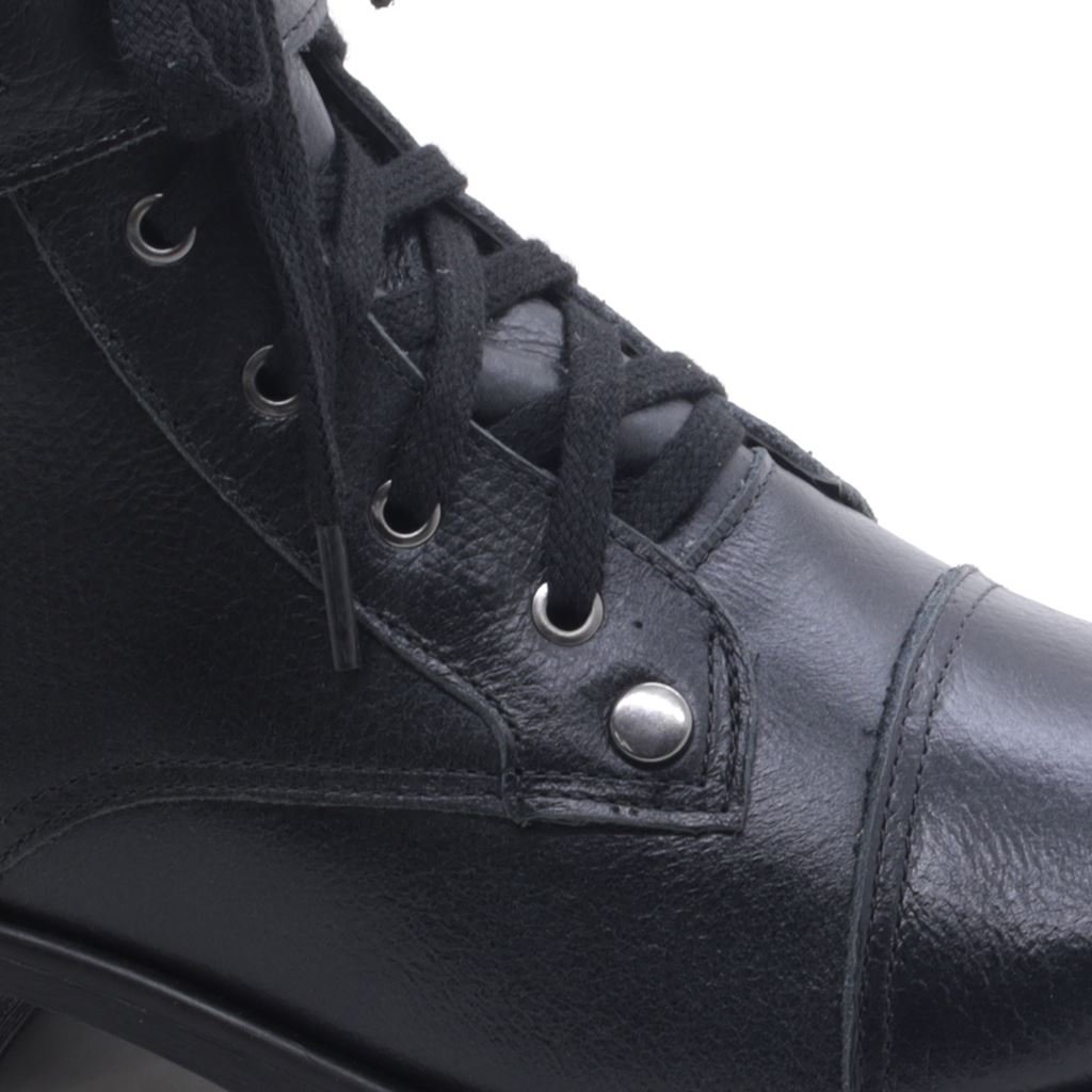 Bota Coturno Couro Fivela Preto 4