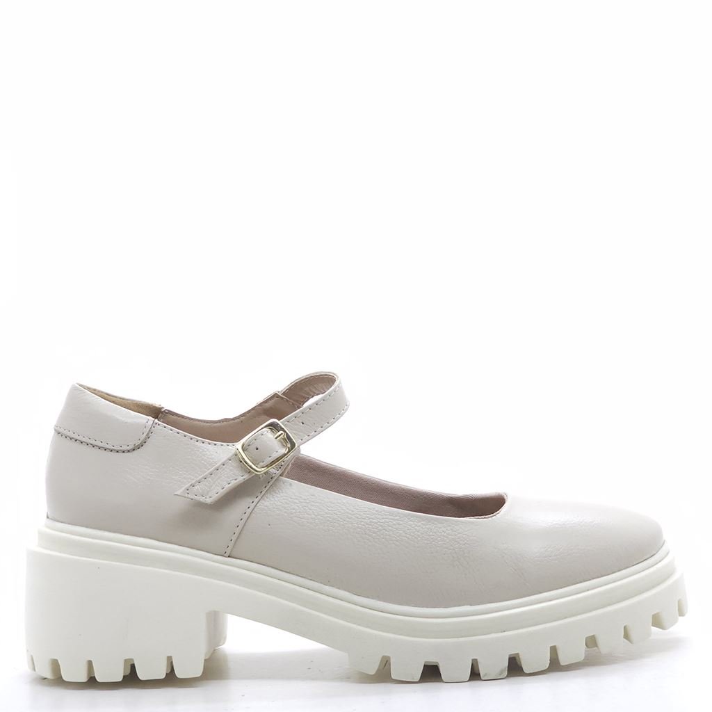 Sapato Boneca Salto Tratorado Bege 2