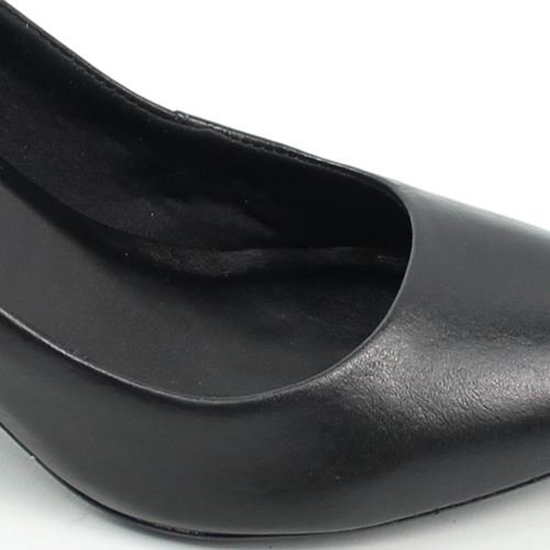 Scarpin Salto Fino Couro Preto 3