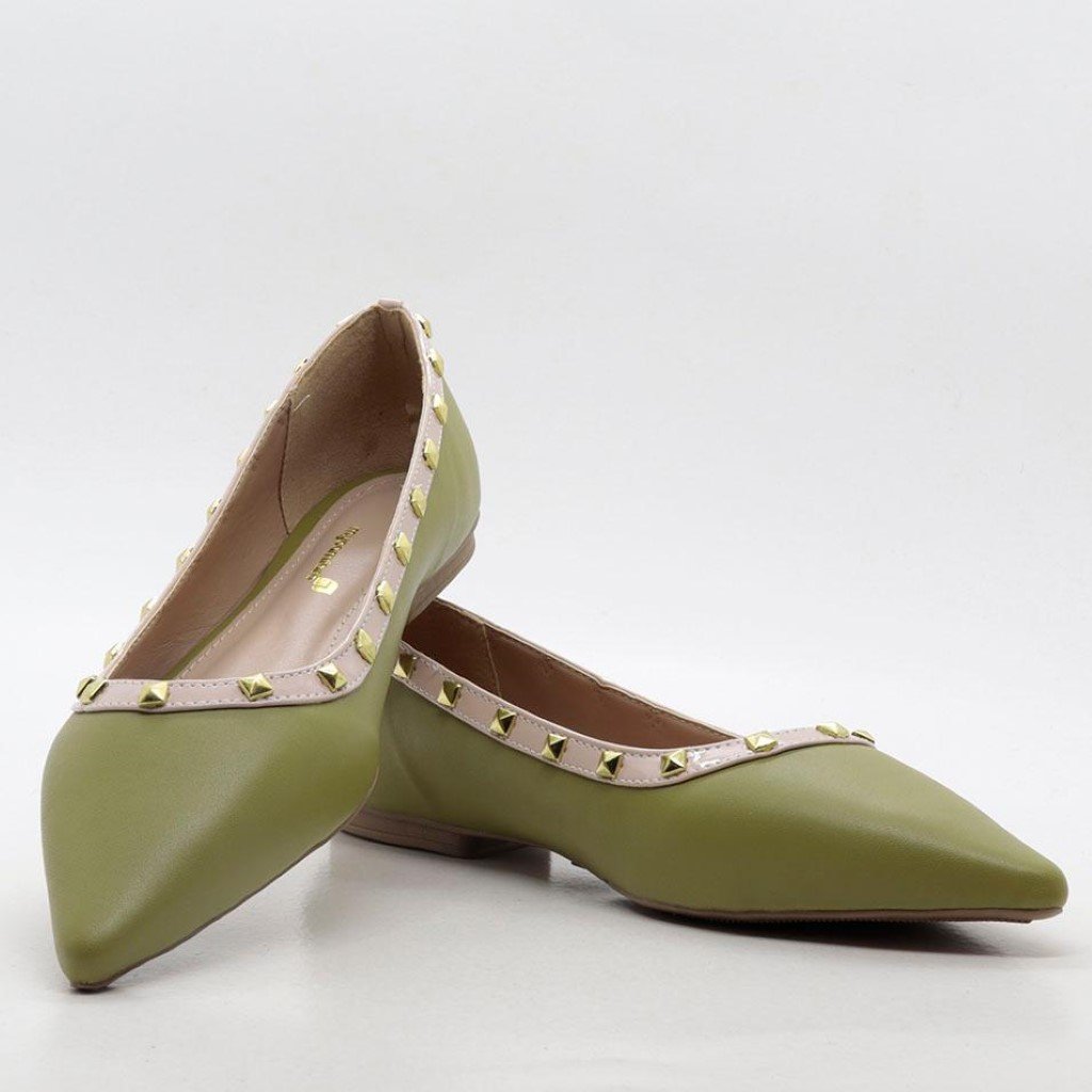 Sapatilha Bico Fino Croco Verniz Verde 3